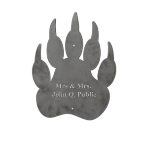 Metal Bear Paw Print with donor name